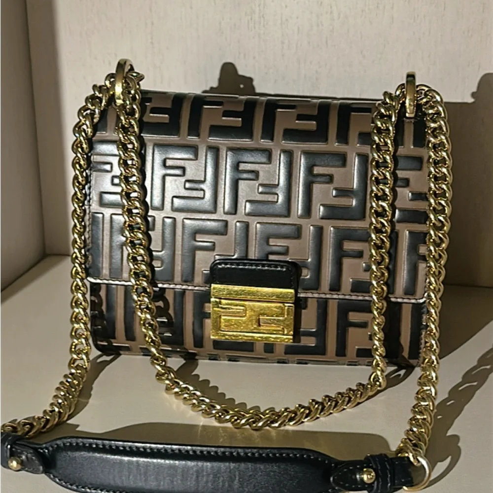 Fendi Kan U Shoulder Bag Zucca Embossed✨ - Picture 3 of 16